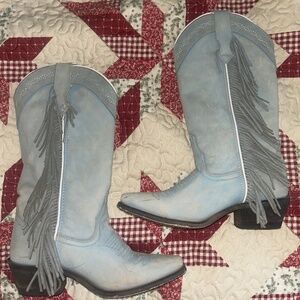Baby blue fringe LAREDO cowgirl boots
